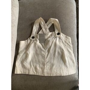 NWT Everlane The Apron Linen Tank Top Size 14 100% Linen Canvas Minimal Scandi